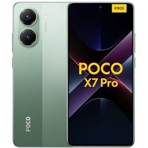 Xiaomi POCO X7 Pro smartphone, 12+512GB, groen, 50MP hoofdcamera met OIS, 6000mAh (typ) batterij met 90W HyperCharge, IP68, AI-functies (oplader niet inbegrepen)