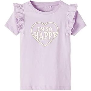 NAME IT Meisjes NMFHILDA SS TOP Box T-shirt, Rose Tan, 110, Rose tan., 110 cm