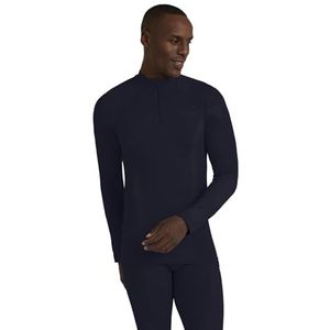 FALKE - Wool-Tech Zip Neck - Functioneel Shirt - Blauw - Lange Mouwen