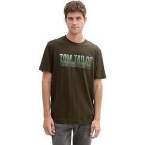TOM TAILOR Heren T-shirt, 11172 - Dark Roze Green, L
