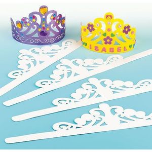 Baker Ross Diadeem van karton - kroon - voor kinderen om te knutselen en te versieren voor kinderverjaardag en carnaval, 6 stuks