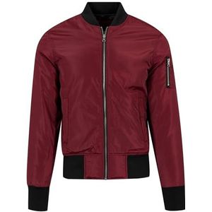 Urban Classics Bomberjack voor heren, 2-kleurig bomberjack, verkrijgbaar in vele verschillende kleuren, maten XS tot 5XL, bordeaux/zwart, XS