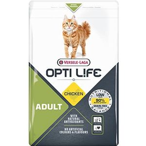 VERSELE LAGA - Kattenbrokjes Opti Life Adult - Droogvoer voor volwassen katten - Graanvrij - Met Kip - 2,5kg
