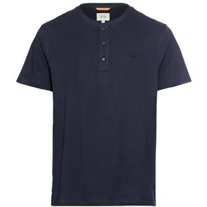 camel active - Henley - Dunkelblauw - Korte Mouwen - Overhemd