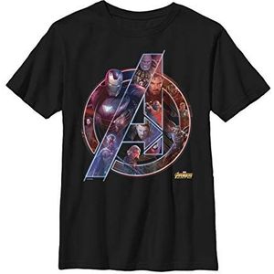 Marvel Boys Avengers: Infinity War Logo T-shirt, zwart, XS, Zwart, XS, zwart, XS