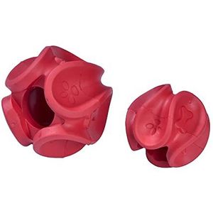Bobby Wawe – bal voor honden van rubber voor tandhygiëne, hondenspeelgoed, duurzaam, wasbaar, rood, 8 x 8 x 7 cm