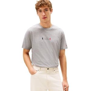 Tommy Hilfiger Heren merk liefde klein centrum TEE MW0MW41453 S/S T-shirt, grijs, XS, Grijs (Medium Grey Heather), XS