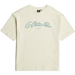 G-STAR Graphic Font T-shirt voor jongens, beige (Eggnog D25000-01-g076), 16 Jaar