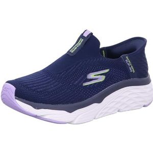 Skechers Dames Slip-ins Max Cushioning-Smooth Sneaker, Marine Textiel Lavendel Trim, 38 EU