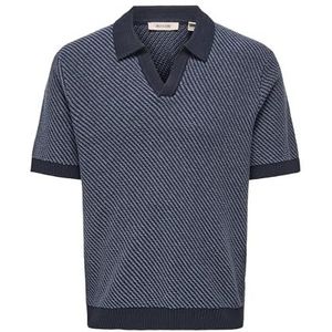 Onsadrian Life Reg 7 Ss Resort Polo Knit, Dark Sapphire, L