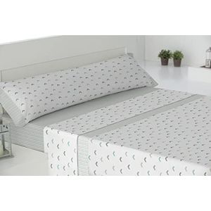 PADUANA Beddengoedset voor bedden van 105 cm, bestaande uit: dekbedovertrek: 180 x 270 cm, hoeslaken: 105 x 200 + 28 cm, kussensloop: 45 x 130 cm, anti-piling behandeling, model: grijs