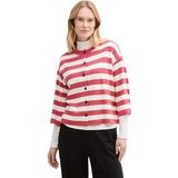 TOM TAILOR - Gebreid Vest - Grenadine/Natuurwit - Losse Pasvorm