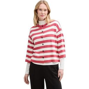 TOM TAILOR - Gebreid Vest - Grenadine/Natuurwit - Losse Pasvorm