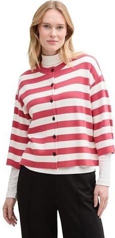 TOM TAILOR - Gebreid Vest - Grenadine/Natuurwit - Losse Pasvorm