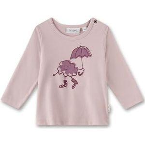 Sanetta Babymeisjesshirt met lange mouwen beige | hoogwaardig en gezellig biologisch katoen shirt met lange mouwen met wolkenmotief kleding, roze, 62 cm