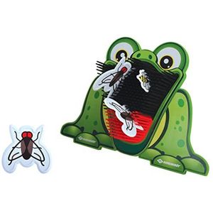 Schildkröt 970309 Voer grappig werpspel met kikker als doelschijf, incl. 3 vliegen + 1 bij als werpschijf, inklapbare poten, Feed The Frog voor kinderen vanaf 4 jaar
