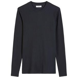 Marc OPolo Denim damesshirt met lange mouwen met stretchaandeel, geribbeld, Donkerblauw, XXS