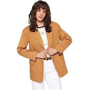 Trendyol Damesjas-Bruin-Oversize Bovenkleding, camel, 38