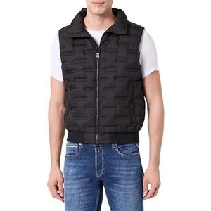 REPLAY Heren vest met opstaande kraag, Black 098 (zwart), M