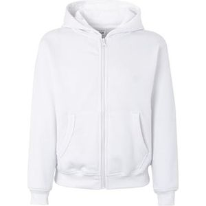 Mukua Byron Kids Sweatshirt met ritssluiting en capuchon, wit, maat 7/8