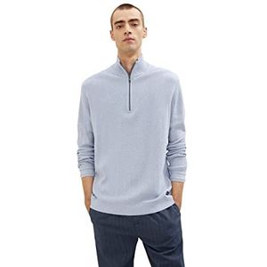 TOM TAILOR Uomini Basic Troyer 1032277, 30312 - Light Grey Blue Melange, L
