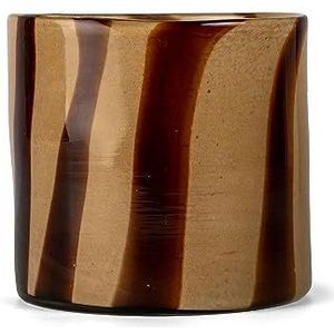 ByOn Vaas theelicht Calore Curve van glas in de kleur bruin/beige, maat: M, 5280600222