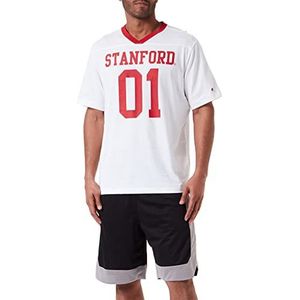 Champion Legacy College Football V-hals S/S T-shirt, wit, S voor heren
