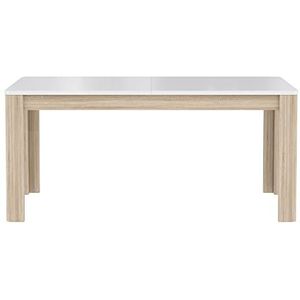 Forte Möbel FORTE Attention uitschuifbaar, houtstof, Sonoma eiken met wit hoogglans, B x H x D: 160÷206,6 x 72,7 x 90 cm eettafel