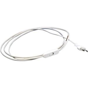 Platte Man-kabel met stekker en stekker in wit, 2 m, ideaal voor verbindingen in nauwe ruimtes, zorgt voor een stabiele en efficiënte verbinding in je apparaten.