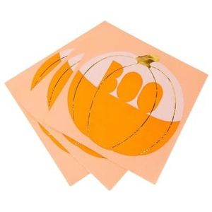 Talking Tables 16 stuks pompoen Halloween servetten | oranje papieren servetten met 'Boo' design | wegwerp servies voor feest, herfst