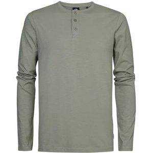 PETROL INDUSTRIES Heren T-Shirt LS Round Neck M-1040-TLR714, Kleur: Sage Green, Maat: XL, Salie groen, XL