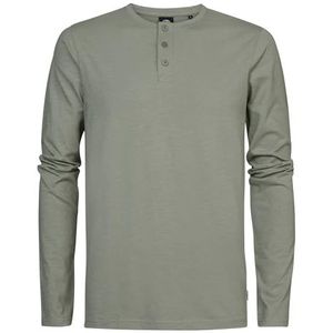 PETROL INDUSTRIES Heren T-Shirt LS Round Neck M-1040-TLR714, Kleur: Sage Green, Maat: XL, Salie groen, XL