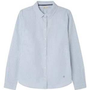 Springfield Nieuw structuurhemd met boomborduurwerk, blauw, maat 44