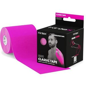 Kintex Kinesiologie Tape Classic, 7,5 cm x 5 m, tape extra breed, huidvriendelijk en waterdicht, kinesiologie tape, fysiotape, voor sport en fysiotherapie (roze)