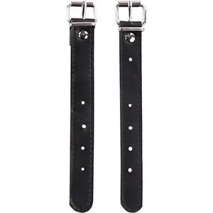 Lederen riem zwart 2 stuks voor fietsmand Canna/Linea/Dora/IDA/Gitta