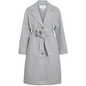 Vila - VICLAUDIA L/S LONG COAT - Tussenjas - Lichtgrijs Melange