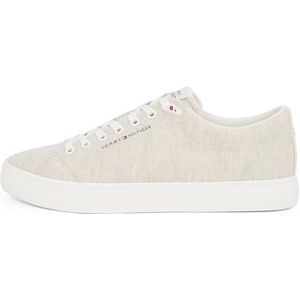 TOMMY HILFIGER Th Hi Vulc Low Core - BasHomme - Ecru Wit - 100% Linnen
