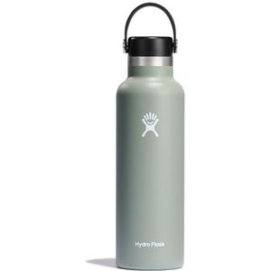 Hydro Flask - Waterfles 621 ml (21 oz) - Vacuüm geïsoleerde roestvrijstalen waterfles met lekvrije flexibele dop en poedercoating - BPA-vrij - Standard Mouth - Agave