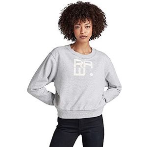 G-STAR RAW Graphic Crew Sweatshirt voor dames, Multicolor (Lt Grey Htr B782-a302), L