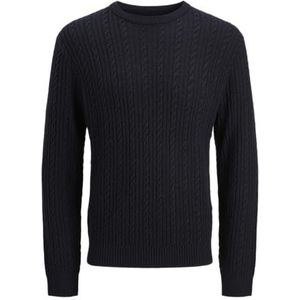 JACK & JONES - Trui - Blauw - Wol - Ronde Hals - Lange Mouwen