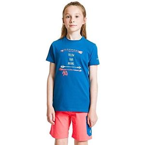 Dare2b Kids' DKT426 08LC05 Go Beyond' Bedrukt Katoen Casual T-shirts/Polo's/Vests, Benzine Blauw, Maat 5-6