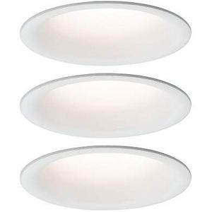 Paulmann 99931 LED inbouwlamp Calla rond 3 stuks incl. 3x6,5W IP65 dimbaar inbouwspot wit mat kastlicht kunststof inbouwlamp 4000 K,3er-Set