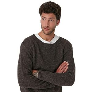 Trendyol Heren ronde hals effen oversized trui sweatshirt, nertskleur, L, nertskleur, L