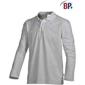 BP 1629-181 unisex shirt met lange mouwen van duurzaam gemengd weefsel lichtgrijs, maat 2XL