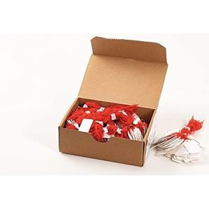 HERMA 6903 hanglabels met rode draad (18 x 28 mm, klein, draadlengte ca. 8 cm) dozen hangen etiketten om te schrijven, 1.000 prijskaartjes, wit