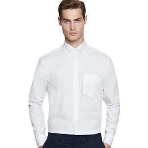 Seidensticker Heren business overhemd - Regular Fit - strijkvrij - B.D. kraag - lange mouwen - 100% katoen, wit (wit 000), 48