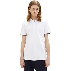 TOM TAILOR Denim Heren 1038464 Poloshirt, 20000-White, XL, 20000 - wit, XL