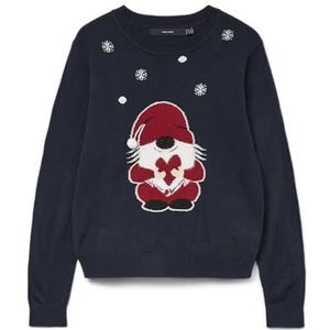 VERO MODA Vmcute Ls O-Neck Pullover Xmas Box, navy blazer, S