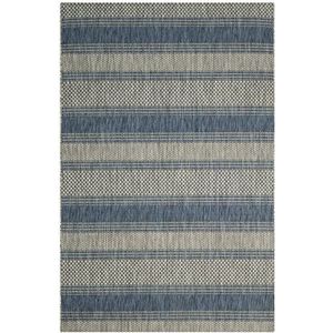 Safavieh Outdoor tapijt CY8464 Geweven Grijs/Marineblauw 120 X 180 cm