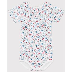Petit Bateau Bodysuit met korte mouwen voor babymeisjes, wit/multico., 18 Maanden